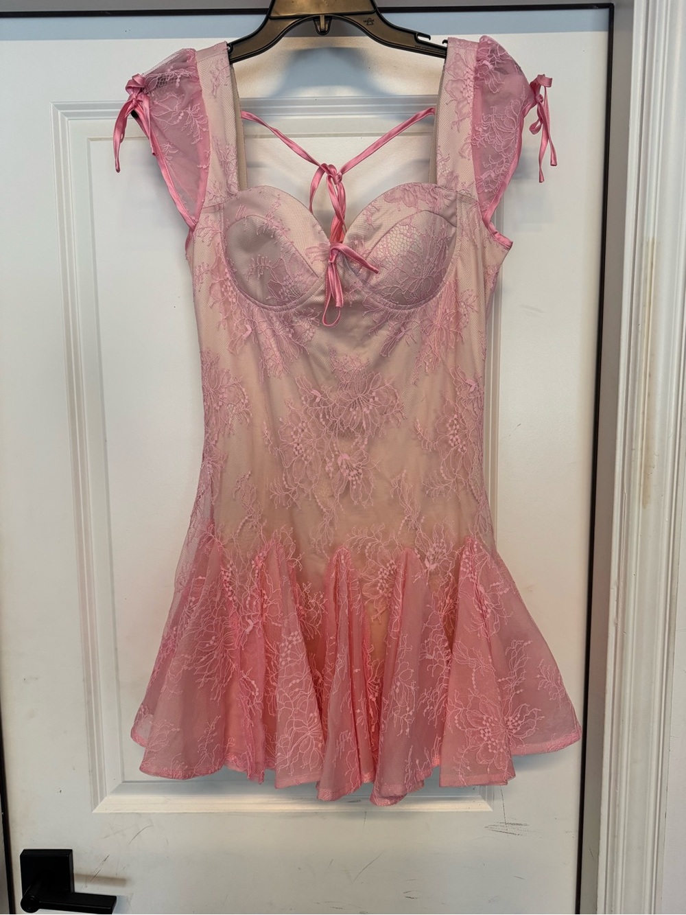 Sugar Thrillz Pink Lace Mini Dress NWT
